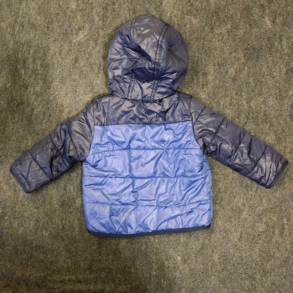 Carters Blue Navy Puffer Jacket Hooded Full Zip Coat 18 Months